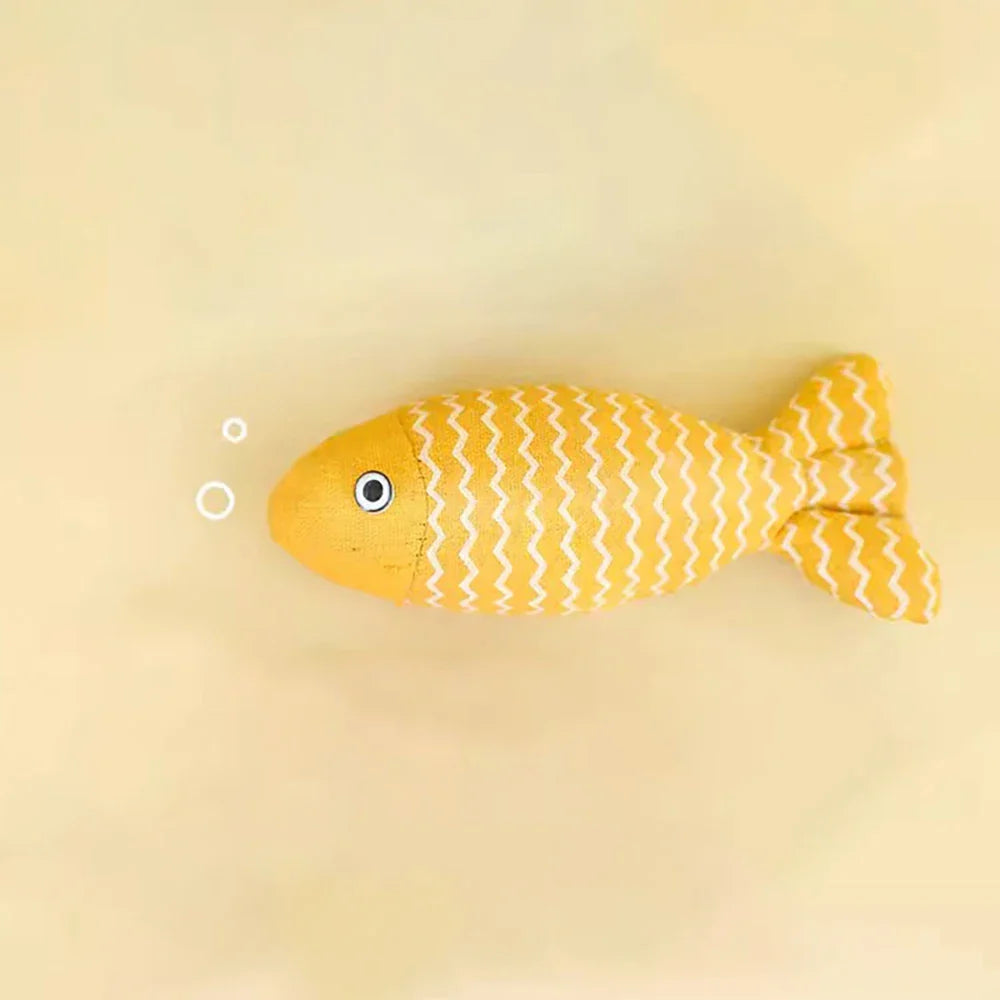 Catnip Fish Toy – Interactive Plush Fish Cat Scratcher & Mint Fidget Toy for Cats & Kittens