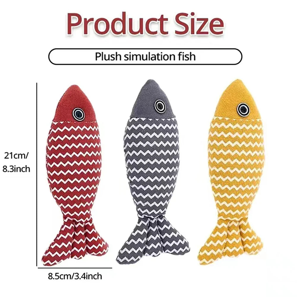 Catnip Fish Toy – Interactive Plush Fish Cat Scratcher & Mint Fidget Toy for Cats & Kittens